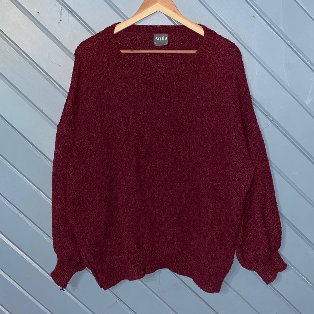 Arula Maroon Chunky Knit Sweater